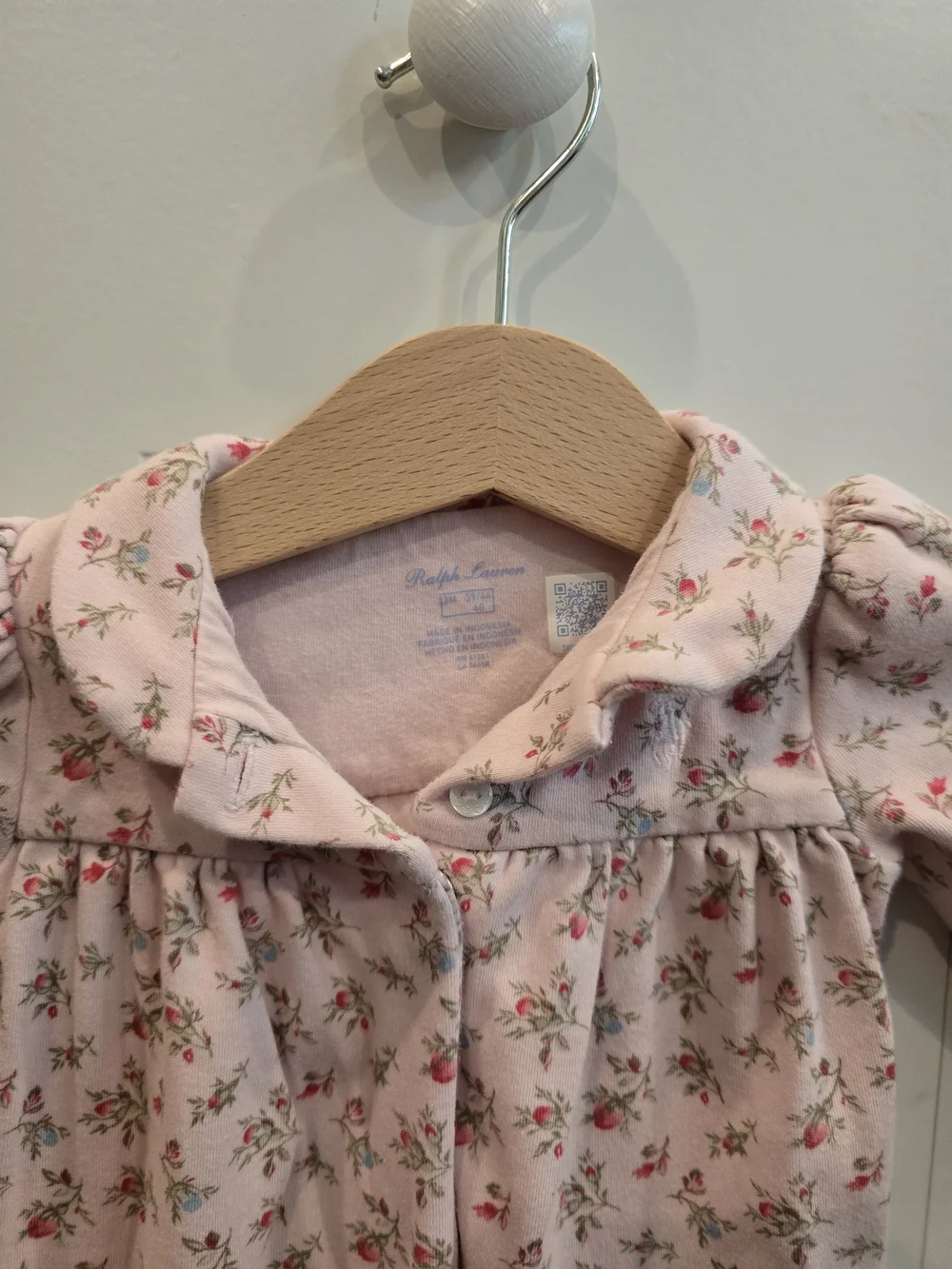 Ralph Lauren Pink Floral Long-Sleeve Baby One-Piece